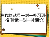 焦作修武县一对一补习班价格(修武一对一补课价)