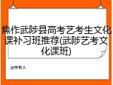 焦作武陟县高考艺考生文化课补习班推荐(武陟艺考文化课班)