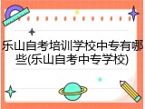 乐山自考培训学校中专有哪些(乐山自考中专学校)