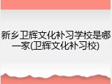 新乡卫辉文化补习学校是哪一家(卫辉文化补习校)