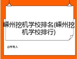 嵊州挖机学校排名(嵊州挖机学校排行)
