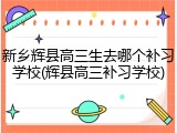 新乡辉县高三生去哪个补习学校(辉县高三补习学校)