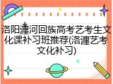 洛阳瀍河回族高考艺考生文化课补习班推荐(洛瀍艺考文化补习)