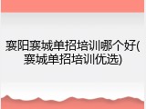 襄阳襄城单招培训哪个好(襄城单招培训优选)