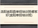 洛阳宜阳县单招培训班哪家好(宜阳单招培训班)