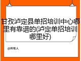 甘孜泸定县单招培训中心哪里有靠谱的(泸定单招培训哪里好)