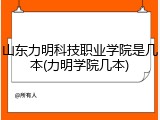 山东力明科技职业学院是几本(力明学院几本)