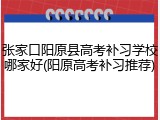张家口阳原县高考补习学校哪家好(阳原高考补习推荐)