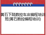 黄石下陆数控车床编程培训班(黄石数控编程培训)