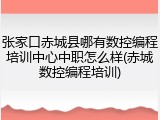 张家口赤城县哪有数控编程培训中心中职怎么样(赤城数控编程培训)