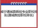 咸宁通城县数控专业职校排名(通城数控职校排名)