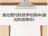 湖北现代科技学校高中(湖北科技高中)
