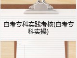 自考专科实践考核(自考专科实操)