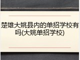 楚雄大姚县内的单招学校有吗(大姚单招学校)