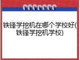 铁锋学挖机在哪个学校好(铁锋学挖机学校)