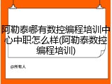 阿勒泰哪有数控编程培训中心中职怎么样(阿勒泰数控编程培训)