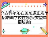 兴安科尔沁右翼前旗正规单招培训学校在哪(兴安盟单招培训)