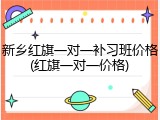 新乡红旗一对一补习班价格(红旗一对一价格)