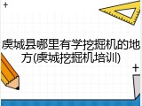 虞城县哪里有学挖掘机的地方(虞城挖掘机培训)