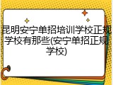 昆明安宁单招培训学校正规学校有那些(安宁单招正规学校)