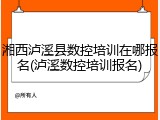 湘西泸溪县数控培训在哪报名(泸溪数控培训报名)