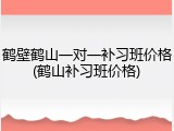 鹤壁鹤山一对一补习班价格(鹤山补习班价格)