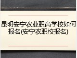 昆明安宁农业职高学校如何报名(安宁农职校报名)