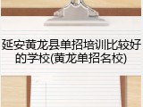 延安黄龙县单招培训比较好的学校(黄龙单招名校)