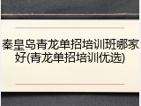 秦皇岛青龙单招培训班哪家好(青龙单招培训优选)