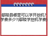 鄢陵县哪里可以学开挖机?学费多少?(鄢陵学挖机学费)