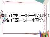 唐山迁西县一对一补习班价格(迁西一对一补习价)