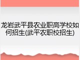 龙岩武平县农业职高学校如何招生(武平农职校招生)