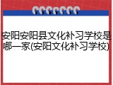 安阳安阳县文化补习学校是哪一家(安阳文化补习学校)