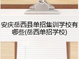 安庆岳西县单招集训学校有哪些(岳西单招学校)