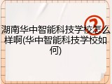 湖南华中智能科技学校怎么样啊(华中智能科技学校如何)