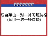 烟台莱山一对一补习班价格(莱山一对一补课价)
