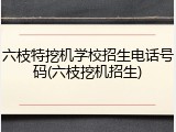 六枝特挖机学校招生电话号码(六枝挖机招生)