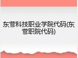 东营科技职业学院代码(东营职院代码)