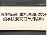通化梅河口单招培训比较好的学校(梅河口单招培训)