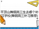 平顶山舞钢高三生去哪个补习学校(舞钢高三补习推荐)