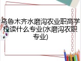乌鲁木齐水磨沟农业职高学校读什么专业(水磨沟农职专业)