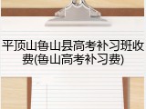 平顶山鲁山县高考补习班收费(鲁山高考补习费)