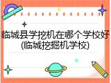 临城县学挖机在哪个学校好(临城挖掘机学校)