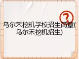 乌尔禾挖机学校招生简章(乌尔禾挖机招生)