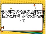 锡林郭勒多伦县农业职高学校怎么样啊(多伦农职校如何)