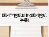 嵊州学挖机价格(嵊州挖机学费)