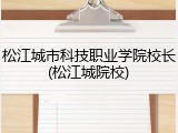 松江城市科技职业学院校长(松江城院校)