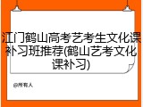 江门鹤山高考艺考生文化课补习班推荐(鹤山艺考文化课补习)