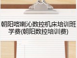 朝阳喀喇沁数控机床培训班学费(朝阳数控培训费)