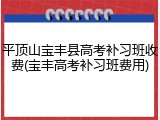 平顶山宝丰县高考补习班收费(宝丰高考补习班费用)